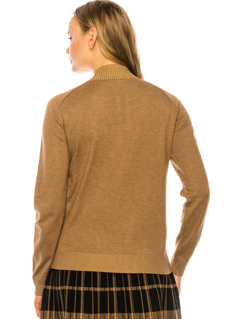 Camel Zip Up Puffer Jacket
