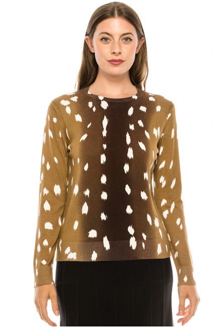 Ombre Paint Stroke Top - Brown