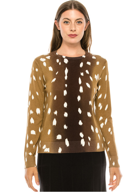 Ombre Paint Stroke Top - Brown