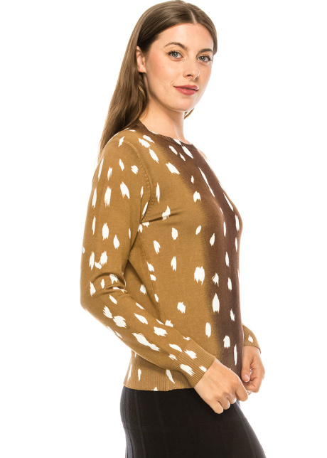 Ombre Paint Stroke Top - Brown