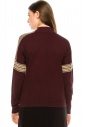 Shoulder Striped Top - Burgundy 