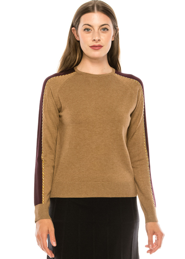 Studded Camel Top