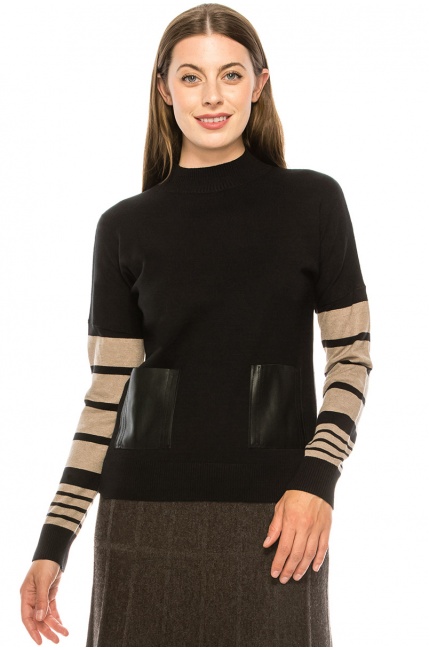 Lower Sleeve Striped Top