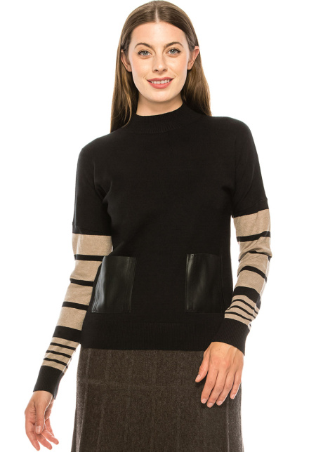 Lower Sleeve Striped Top