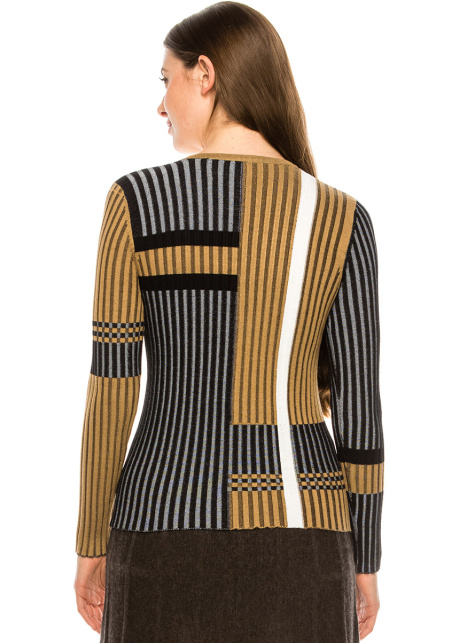 Ribbed Bi-Color Sweater