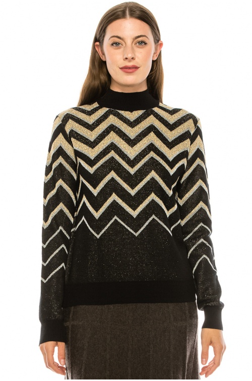 Glittered Chevron Sweater