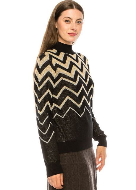 Glittered Chevron Sweater