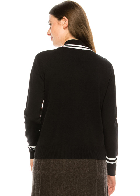 Black Zip Up with White Piping