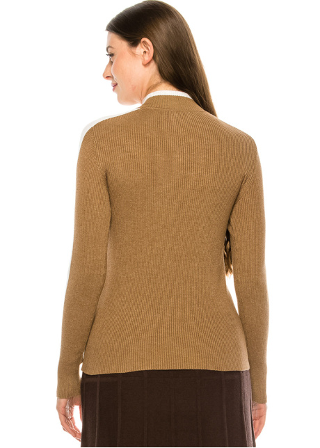 Camel Ribbed Quarter Zip