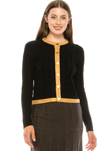 Black Braided Cardigan