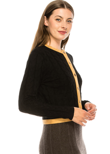 Black Braided Cardigan