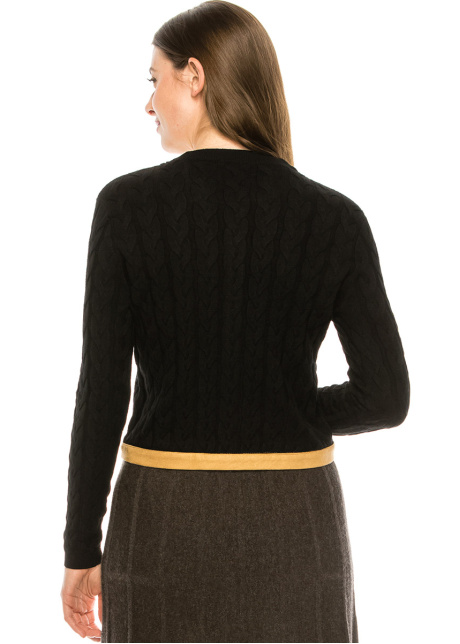 Black Braided Cardigan