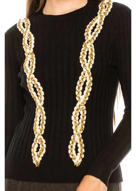 Braided Jewel Sweater