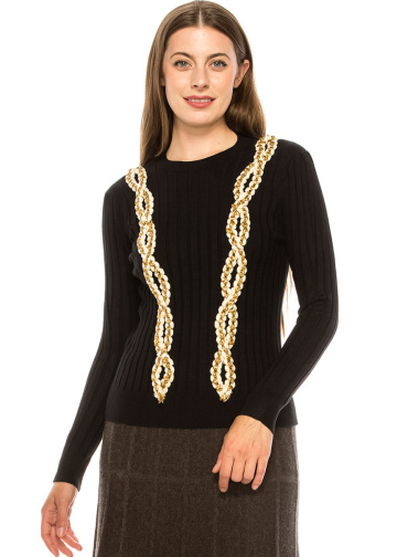 Braided Jewel Sweater