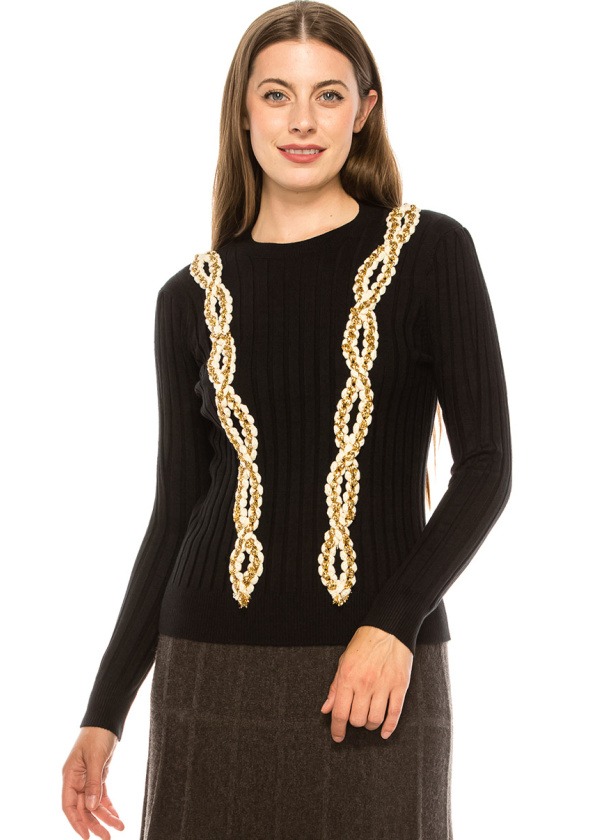 Braided Jewel Sweater