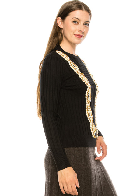 Braided Jewel Sweater