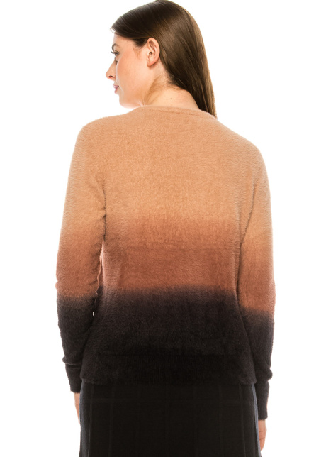 Ombre Rose Fuzzy Sweater