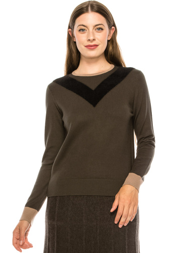 The "V-Neck" Sweater - Olive