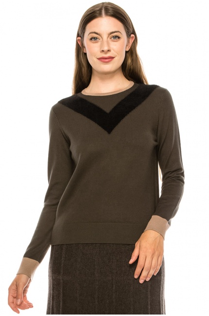 The "V-Neck" Sweater - Olive