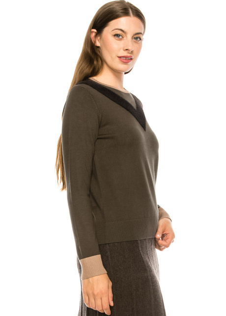 The "V-Neck" Sweater - Olive