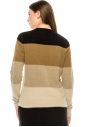 Neutral Color Block Fuzzy Sweater