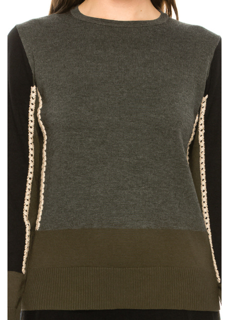 Side-Piping Sweater
