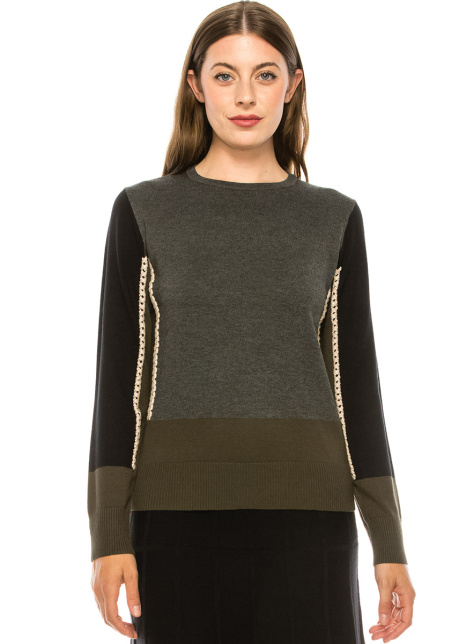Side-Piping Sweater