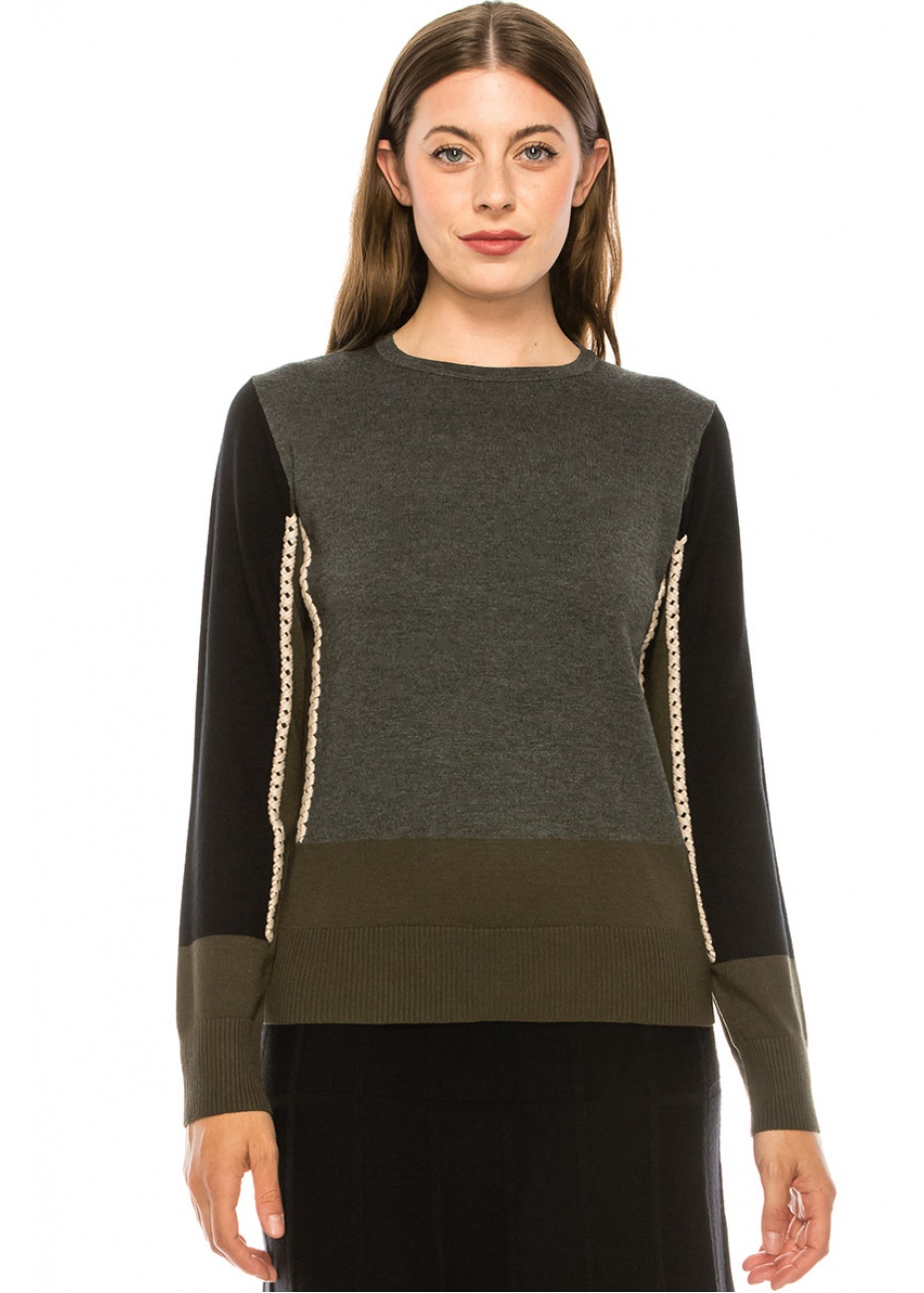 Side-Piping Sweater