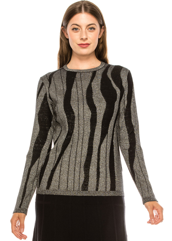 Silver Metallic Sweater
