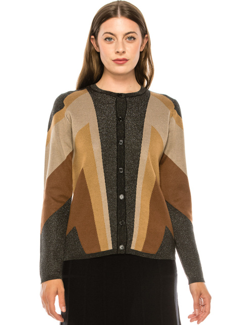 Shimmer Colorblock Cardigan