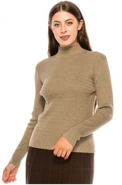 Taupe Mock Neck