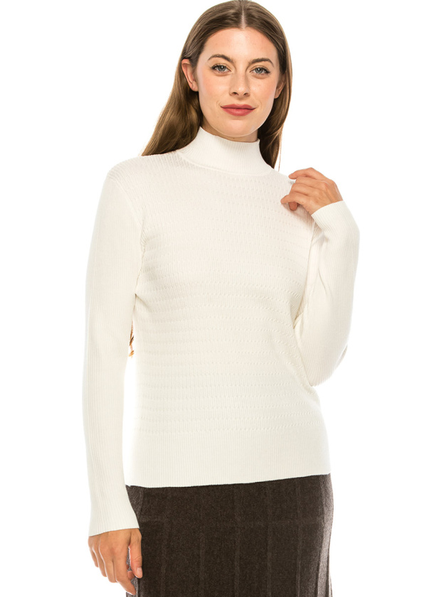 White Mock Neck