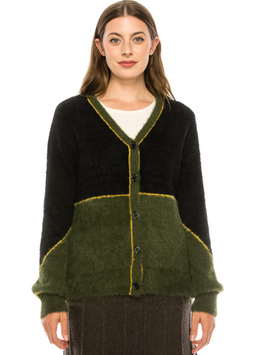 Green & Black Cardigan