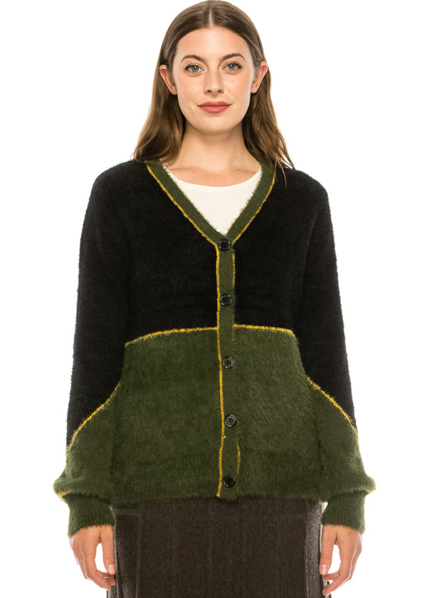 Green & Black Cardigan