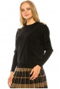 Metallic Sleeve Sweater - BLACK