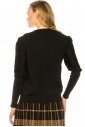 Metallic Sleeve Sweater - BLACK
