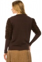 Metallic Sleeve Sweater - BROWN