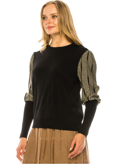 Metallic Sleeve Sweater