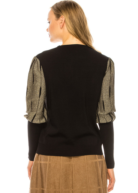 Metallic Sleeve Sweater