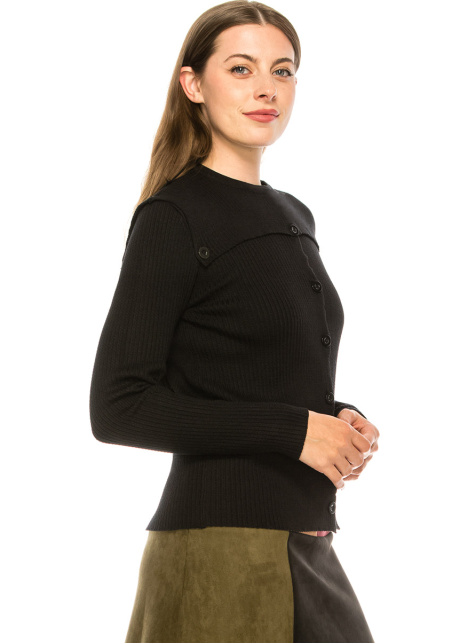 All Black Flap Sweater