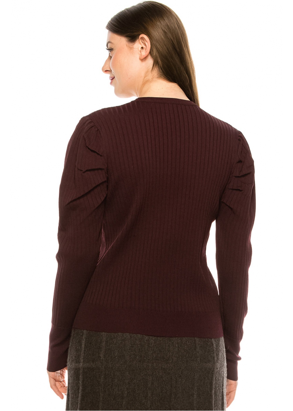 Burgundy Ribbed Sweater