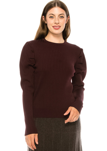 Burgundy Ribbed Sweater