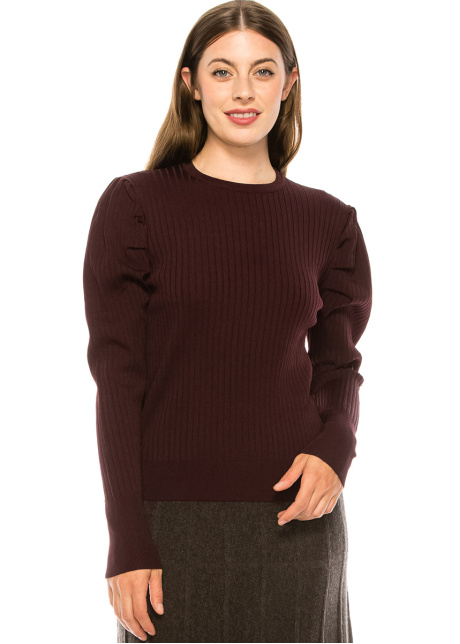 Burgundy Ribbed Sweater