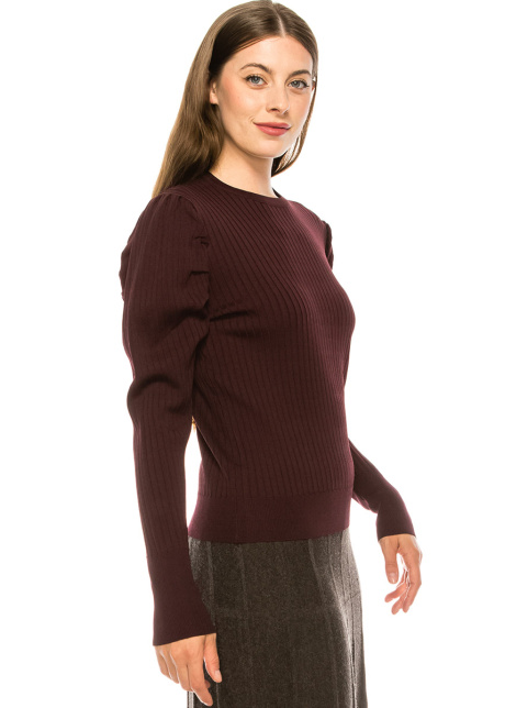 Burgundy Ribbed Sweater