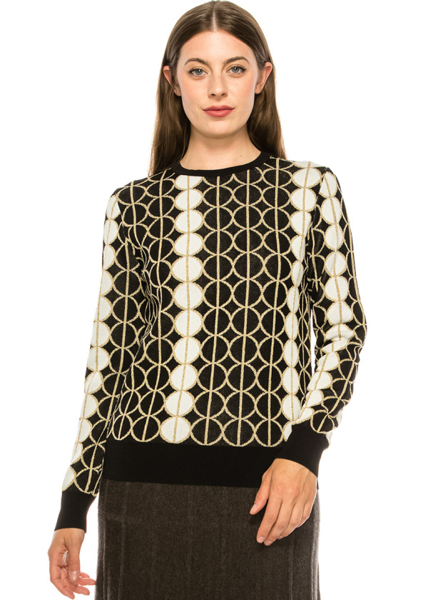 Metallic Circle Top