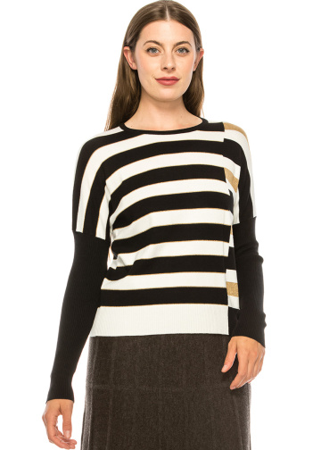 Drop Shoulder Striped Top