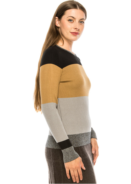 Ribbed Color Blocked Top
