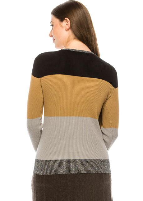 Ribbed Color Blocked Top
