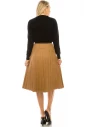 CAMEL PLEATED SUEDE SKIRT 