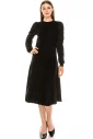 Crew neck sweater with draped lurex sleeves